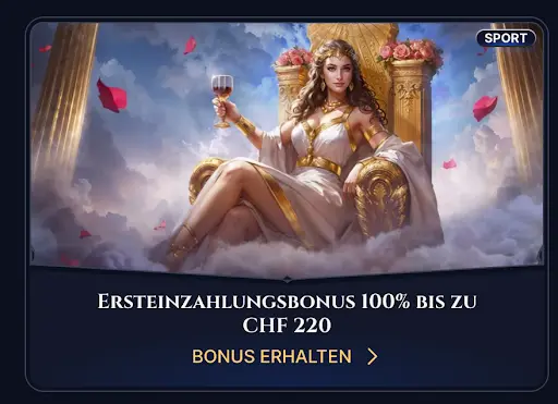 „Griechische Göttin in goldener Robe hält Weinkelch – Ersteinzahlungsbonus im Cazeus Casino“